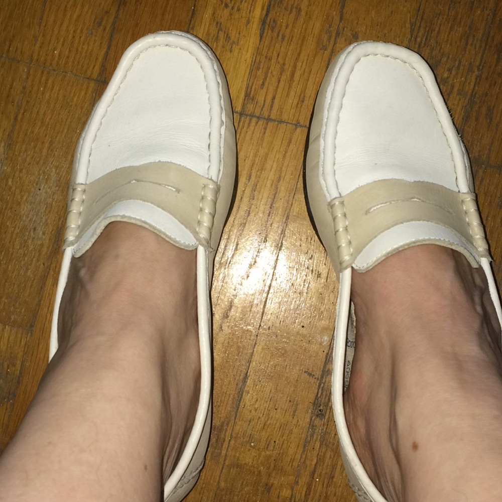 Arcus tan/white Leather loafers made in France size 36
